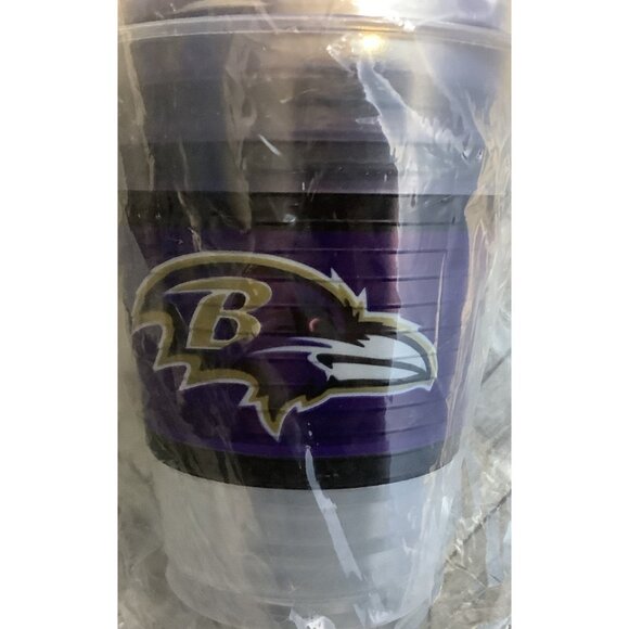 NFL Ravens 25-Pack Plastic Cups 16oz Party Like a Champion with Baltimore Spirit - Picture 3 of 4